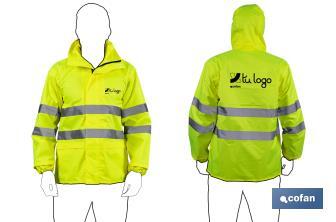 High visibility waterproof jacket | Available sizes from S to XXXL | Yellow - Cofan